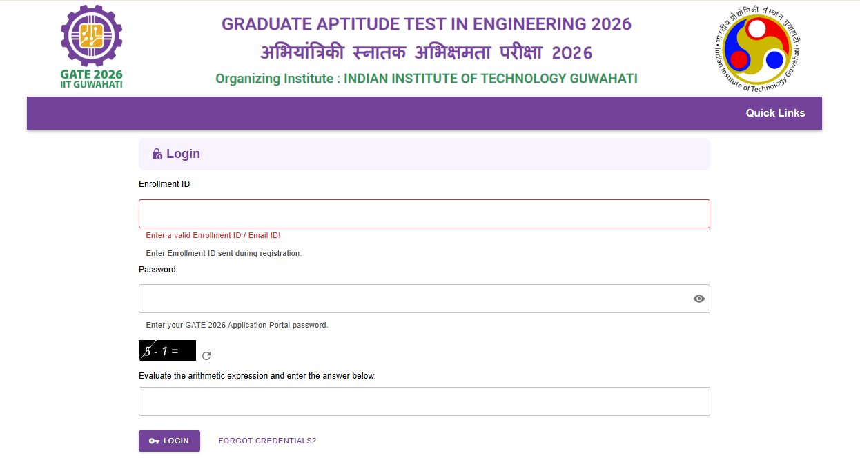 IIT Gate 2026: आईआईटी गेट 2026 एप्लीकेशन करेक्शन विंडो आज gate2026.iitg.ac.in पर होगी बंद, यहां देखें अपडेट